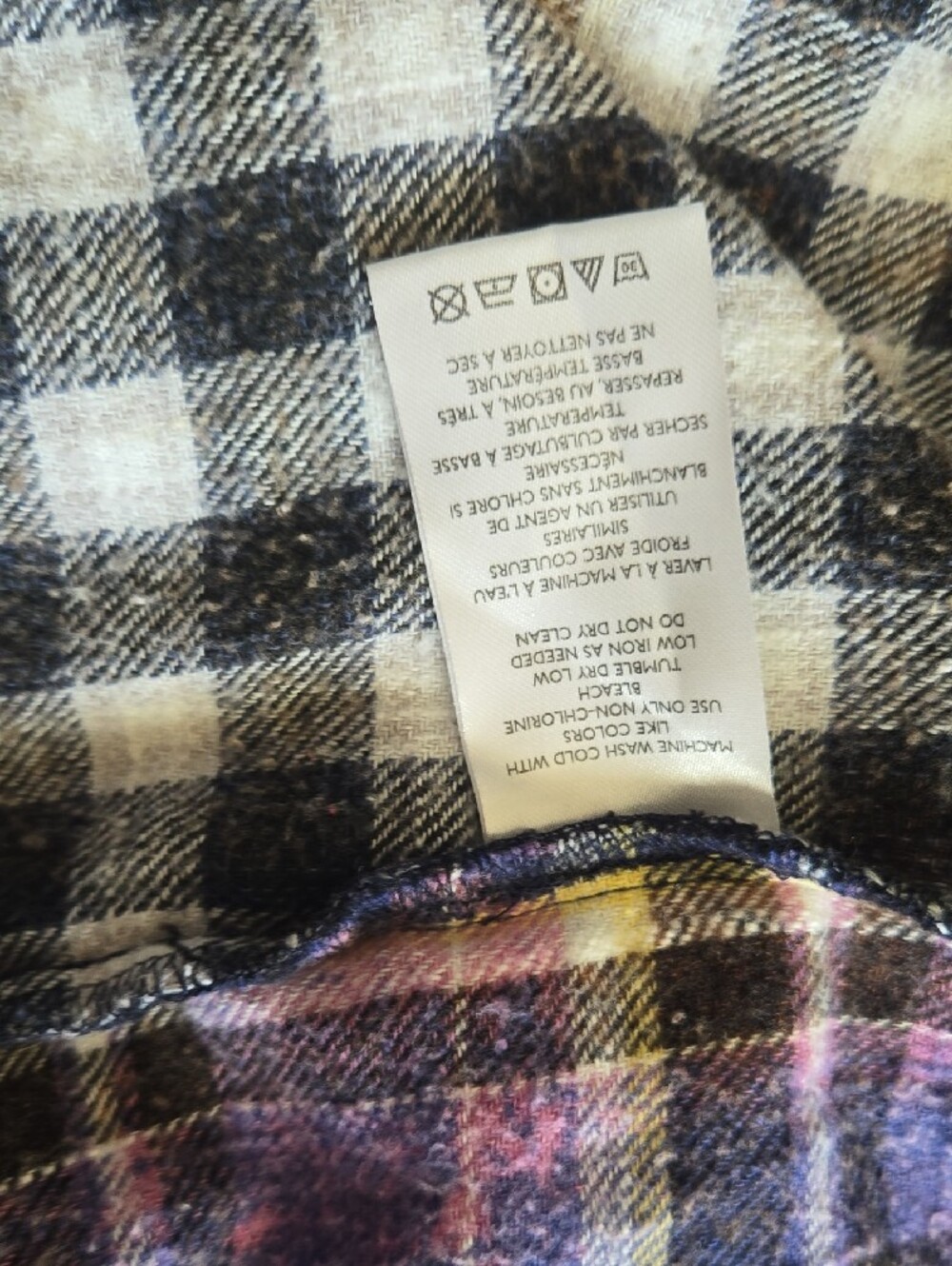BDG Mixed Plaid Button-Down Shirt Jacket in Purple, Black and Cream - Picture 9 of 9